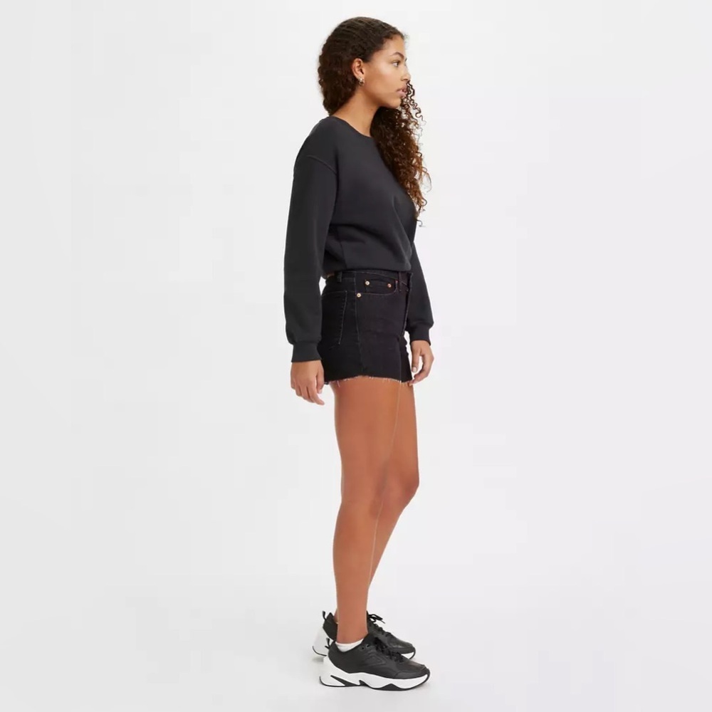 Levi’s High Rise Women's Shorts Ready Steady Black Denim Jean Shorts - Picture 6 of 8